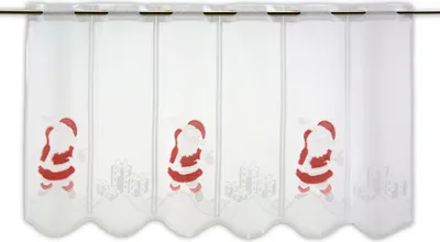 Produktbild von Scheibengardine Weihnachtsmann Geschenk HxB 50x140cm rot weiß Weihnachten Advent