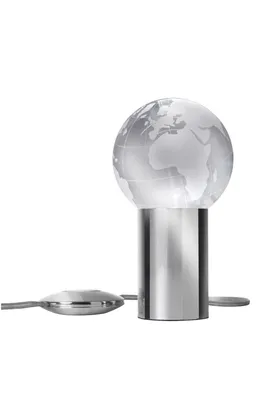 Produktbild von Beleuchteter Glas-Globus 13cm LED Contro World Chrom