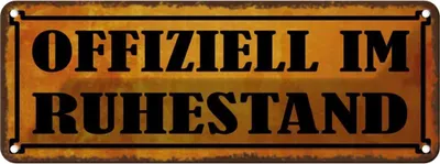 Produktbild von vianmo Blechschild 10x27 cm ofiziell im Ruhestand Dekoration Spruch Zitat
