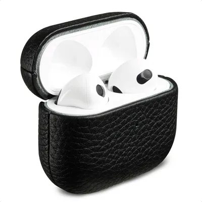 Image de Étui Accezz Echt Leren pour les Apple AirPods 3 - Noir