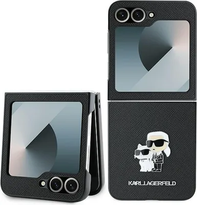 Produktbild von Karl Lagerfeld, Klappbare Hülle Galaxy Z Fold 6 Saffiano Karl & Choupette, Schwarz