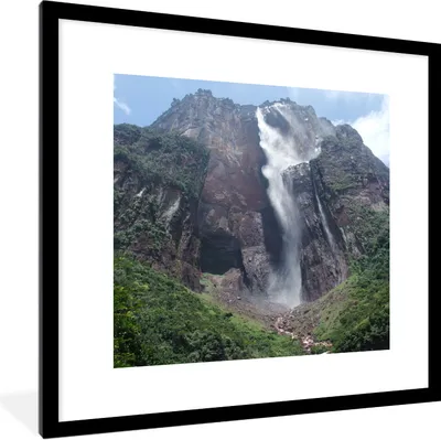 Produktbild von MuchoWow® Gerahmtes Poster Wasserfälle im Canaima-Nationalpark in Venezuela 40x40 cm - Poster mit Schwarzem Bilderrahmen Wandposter Rahmen Foto Bilder - Poster - Plakat im Rahmen