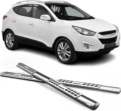 Image de Marchepieds Latéraux pour Hyundai Tucson 2004-2009 Acier Inoxy Argent