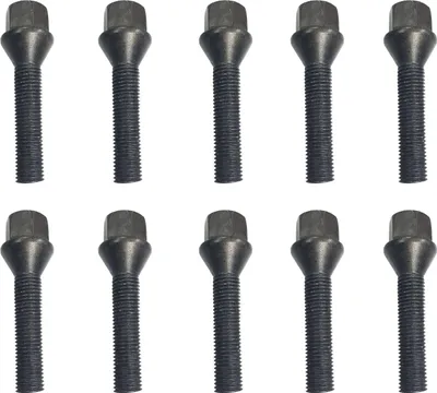 Produktbild von 10x Radschraube M14x1,25 Kegelbund 60° schwarz 60 mm | Schlüsselweite 17 mm kompatibel mit BMW 1 F20 LCI