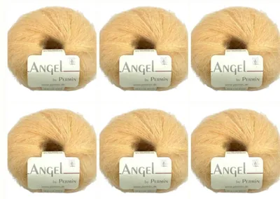 Produktbild von 6x Angel by Permin – s Kid Mohair Seiden Garn (70/30) (112 sonnenblumengelb)