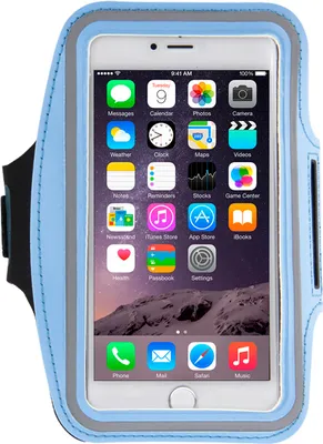 Produktbild von Mobigear Handyhalterung Joggen iPhone 7 Plus Sporthülle Neopren Sportarmband - Blau