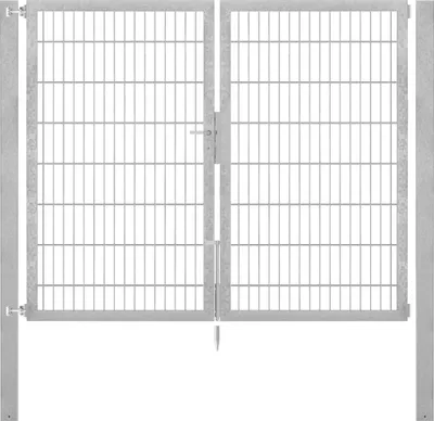 Produktbild von Alberts Doppeltor Flexo Plus mit Zubehör, zum Einbetonieren, feuerverzinkt, Breite 200 cm, Höhe 160 cm, Pfostenstärke 80 x 80 mm