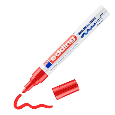 Immagine prodotto di marcatore a vernice lucida edding 750 - 2-4 mm - rosso