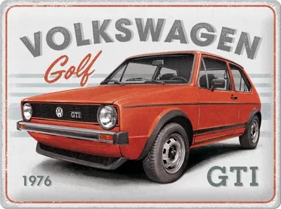 Obrázek produktu pro Nostalgic-Art - Kovová deska 30 x 40 cm - VW Golf - GTI 1976