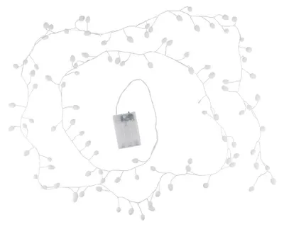 LED-Lichterkette, 100 warmweiße LEDs, 2,95 m, Timer, Batterie