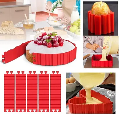 Produktbild von Verstellbare Taartringe - 8 Stück Silikon Kuchenformen DIY für Torten, Fondant und Muffins.