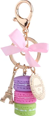 Immagine prodotto di Portachiavi Torre Eiffel colorato, viola, decorazione per borse e auto, regalo