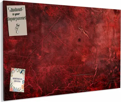 Produktbild von Magnettafel 60 x 40 cm „Rissiges Rot“ – Magnetwand aus Metall, beschreibbar mit Whiteboard-Marker – Memoboard für Küche & Büro