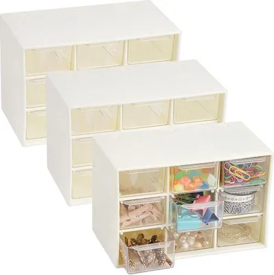 Productafbeelding van Famanu bureauorganizer met 9 mini-laden van kunststof - Beige