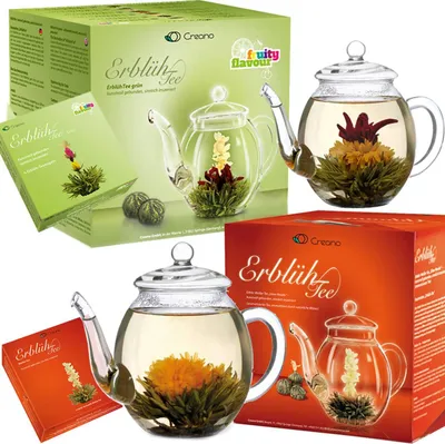 Produktbild von Creano 2er-Set ErblühTee Geschenkset Weißtee und Geschenkset Grüntee