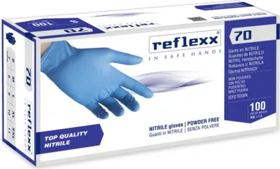 Image de Reflexx R70 gants nitrile sans poudre, 100 % sans latex, 4,9 gr, cat.3, 100 pièces, XL