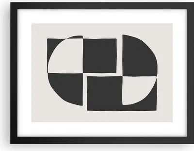 Produktbild von Gerahmtes Poster - Schwarzer Rahmen - Abstraktion Kontrast Figuren - 40x30 cm - Wand Bild - Wanddeko - Wandbilder - Kunstposter - Wandposter - Bilderrahmen - Bilder - Kunstdruck - P2BAA40x30-4495