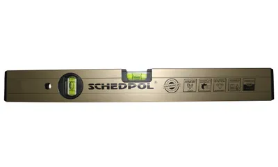 Produktbild von Schedpol Wasserwaage 60cm, eloxiert, mit 2 Libellen