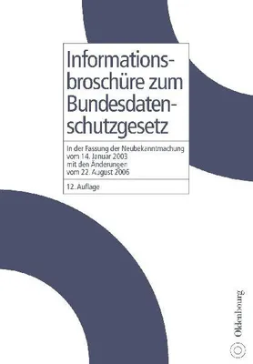 Produktbild von Informationsbroschüre zum Bundesdatenschutzgesetz