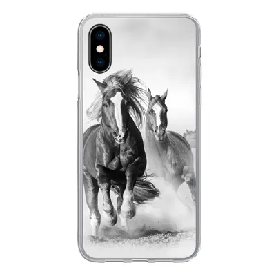 Produktbild von MuchoWow® Handyhülle Schutzhülle Hülle für iPhone X Pferde - Tiere - Illustration Silikon Softcase Handy Hülle - Handyhülle