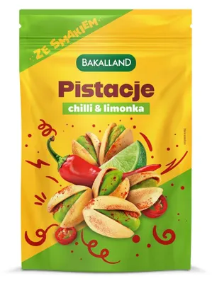 Obrázok produktu pre Pražené pistácie s chilli a limetkou Bakalland 170 g