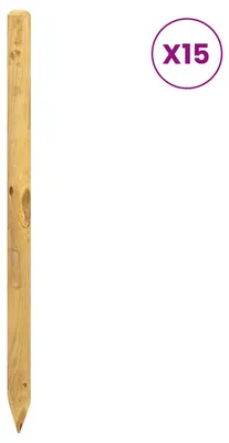 Image de vidaXL : Poteaux de clôture, 15 pièces, vert, 60 cm, en bois de pin massif