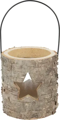 Produktbild von TrendLine Deko Laterne Holz Baumstamm 8 x 7,5 x 8 cm braun