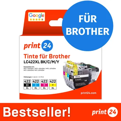 Produktbild von Tintenpatronen für Brother LC422XL, Multipack (BK/C/M/Y), 1 Stück