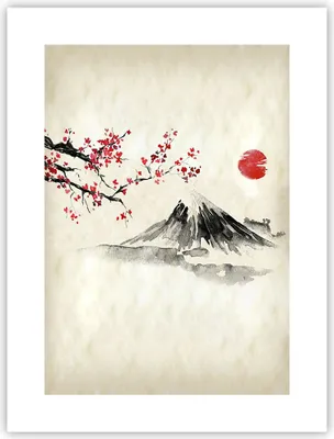 Produktbild von Poster - Poster ohne Rahmen - Aquarell asiatisch Landschaft - 30x40 cm - Wand Bild - Wanddeko - Wandbilder - Kunstposter - Wandposter - Bilder - Kunstdruck - Wanddekoration - P2XPA30x40-4513
