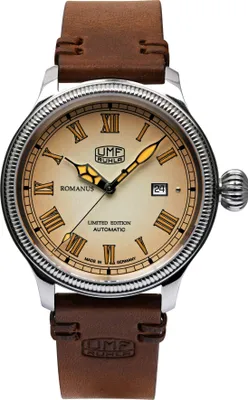 Produktbild von UMF Ruhla Romanus Automatik Herrenuhr - Limited Edition - braunes Lederband 1558-5
