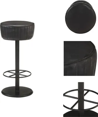 Produktbild von vidaXL Barhocker Schwarz Echtleder -  Barhocker