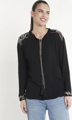 Produktbild von Les Tropeziennes Damen Bluse 5574-L, 5574-M, 5574-S, 5574-XL, 5575-L, 5575-M, 5575-S, 5575-XL, 5575-XS, 5574-XS 904051 schwarz S