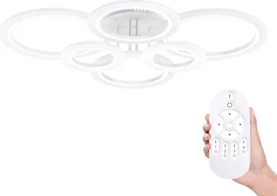 Produktbild von JOIEYOU LED Deckenlampe 96W Deckenleuchte mit Fernbedienung Moderne Schlafzimmerlampe Küchenlampe Deckenleuchten mit 6 Ring Dimmbar IP44 Wasserfest