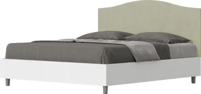 Produktbild von ITYHOME - Bett mit Bettkasten 160x200 Bettgestell Esche weiß Bett-Kopfteil mit Mikrofaserbezug Grün Grace