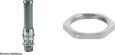 Produktbild von WISKA Verschraubung mit M-Biegeschutz und Gegenmutter M25x1,5 lang inkl. O-Ring Messing (CuZn) vernickelt Gewindelänge