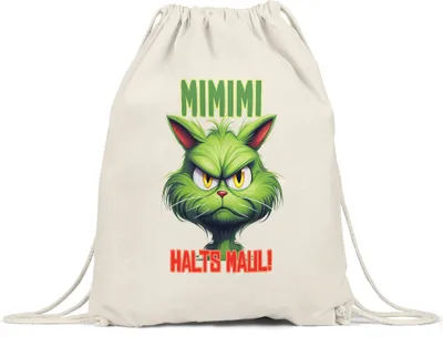 Produktbild von Mimimi Halts Maul Turnbeutel Weihnachten Cat Katze Nörgeln Sarkasmus Geschenk