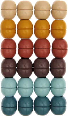 Immagine prodotto di Rico Design perline macramè colori della terra 24 pezzi 19mm x 22mm forniture artigianali