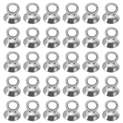 Image de Perles à œil - Diamètre de 5 mm avec boucle - Pour la fabrication de bijoux, colliers, boucles d'oreilles, bracelets - 50 pièces - Couleur argent