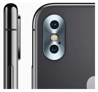 Produktbild von Kameralinsen-Aluminium Schutz Kappe für Apple iPhone X schwarz