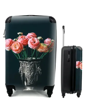 Produktbild von MuchoWow® Koffer Handgepäck Trolley Rollkoffer Kleine Reisekoffer mit 4 Rollen - Rosen - Vase - Stilleben - Cabin Size < 55x40x23 cm & 55x40x20 cm - Fotokoffer - Kabinenkoffer - Boardgepäck - Reise-Box - Reisekoffer - Reisegepäck - Koffer mit Bild - Trolley für Kinder