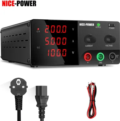 Produktbild von Labornetzgerät DC - Netzteil - Einstellbar Geregeltes Schaltnetzteil - 0–200 V DC - 0–5 A - 1000 W - 220 V AC Eingang