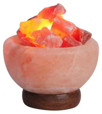 Produktbild von Rabalux 4097 Dekoleuchte Fuji, E14, 15W, 2700K, 90lm, Steinsalz-Holz, orange-rot, rund, warmweiß, Innen