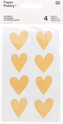 Produktbild von 4 Blatt Kraftpapier-Herzaufkleber