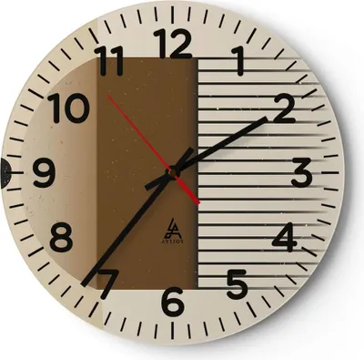 Produktbild von Wanduhr - Rund - Glasuhr - Abstraktion Geometrisch Boho - 30x30cm - Schleichendes Uhrwerk - Lautlos - zum Aufhängen bereit - Dekoration Modern - Wanddekoration aus Glas - C4AR30x30-4826