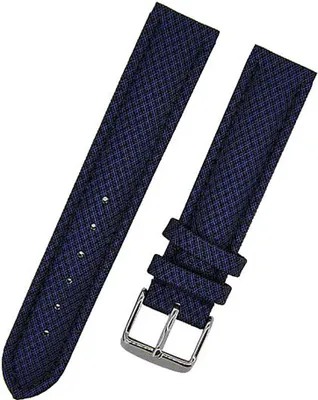 Produktbild von Uhrenarmband RAUTEN-87A blau 22mm KUNSTLEDER Textiloptik