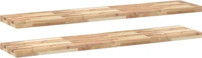 Produktbild von vidaXL Schweberegale 2 Stk. 140x30x4 cm Massivholz Akazie Unbehandelt