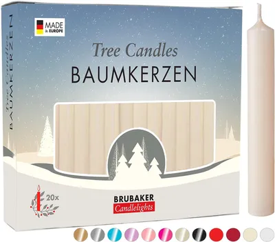 Productafbeelding van Boomkaarsen - Set van 20 - Wax - Kerstkaarsen - Piramidekaarsen - Champagne