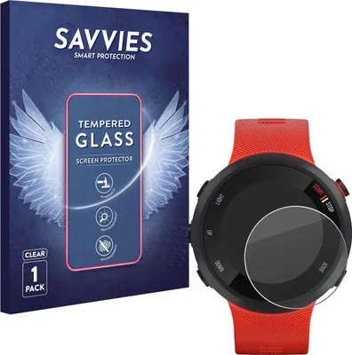 Produktbild von Savvies Schutzglas für Garmin Forerunner 45 Displayschutz 9H Glas klar transparent