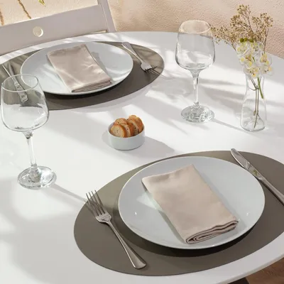 Image de Sets de table ovales lot de 4 33x45 cm – cuir recyclé – Pepper
