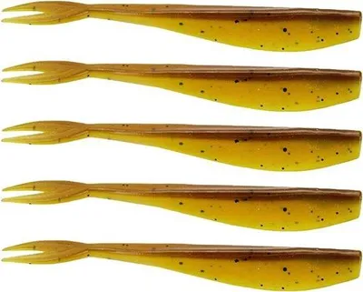 Obrázek produktu pro Plastové nástrahy typu Paddle Tail pro rybolov – okoun, pstruh, povrchové nástrahy – 70 mm – 50 kusů – zlaté